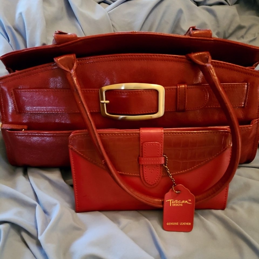 Genuine Leather Tuscan Designer Purse and Wallet